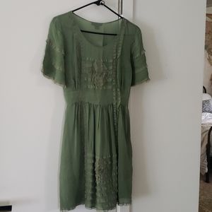 Anthropologie babydoll lace embroidered dress